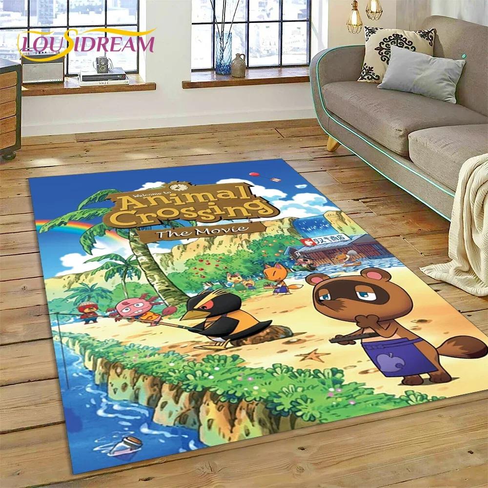 Cute Animal Crossing New Horizons Cartoon Carpet Rug for Bedroom Living Room Home Sofa Decoration,Kid Game Large Decor Floor Mat