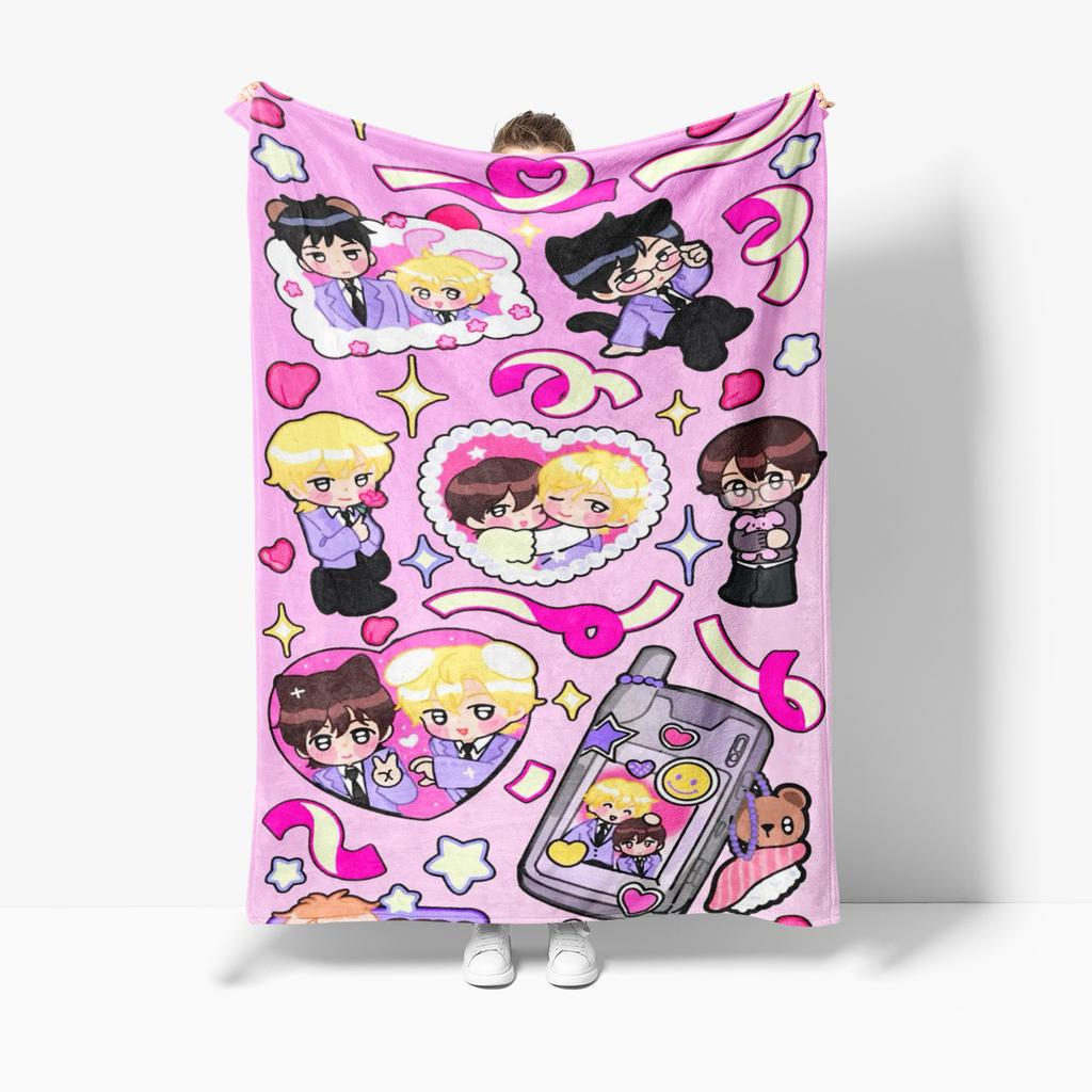 Classic Anime Printed Blanket Ouran High School Host Clubs Suitable For Bed Bedroom Sofa Picnic Outdoor BlanketFor Gifts