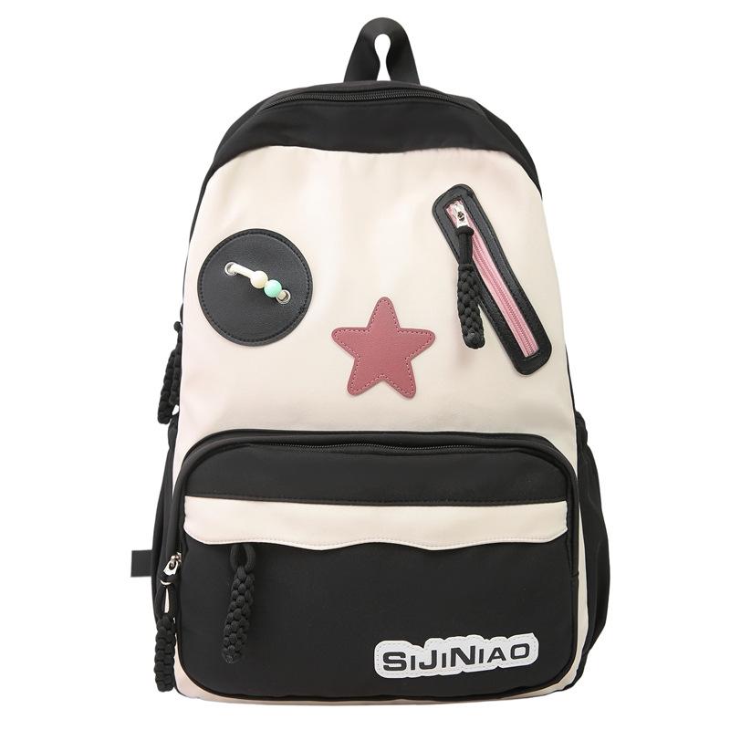 Цветной блок Студенческий школьный рюкзак Рюкзак большой вместимости Женский дорожный рюкзак