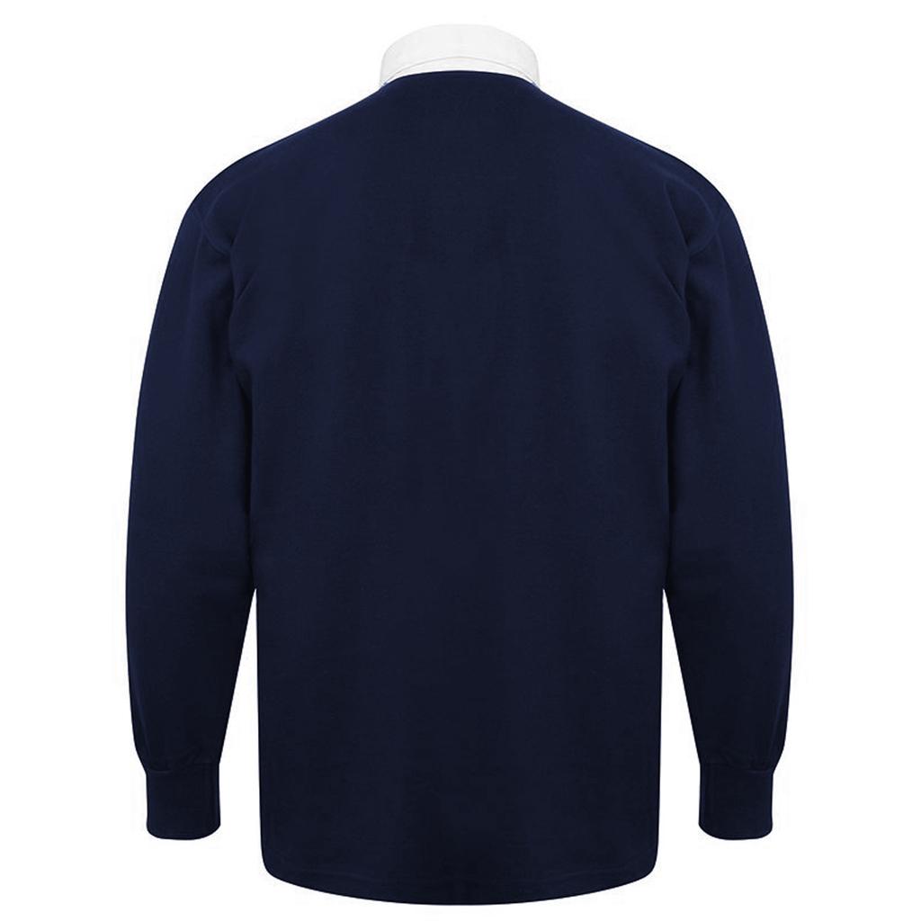 Front Row Детская однотонная спортивная рубашка-поло в стиле регби унисекс с длинными рукавами