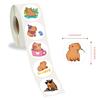 Cartoon Capybara Stickers (500/Roll) - Kids' Rewards, Colorful Notebook, Guitar Decorations