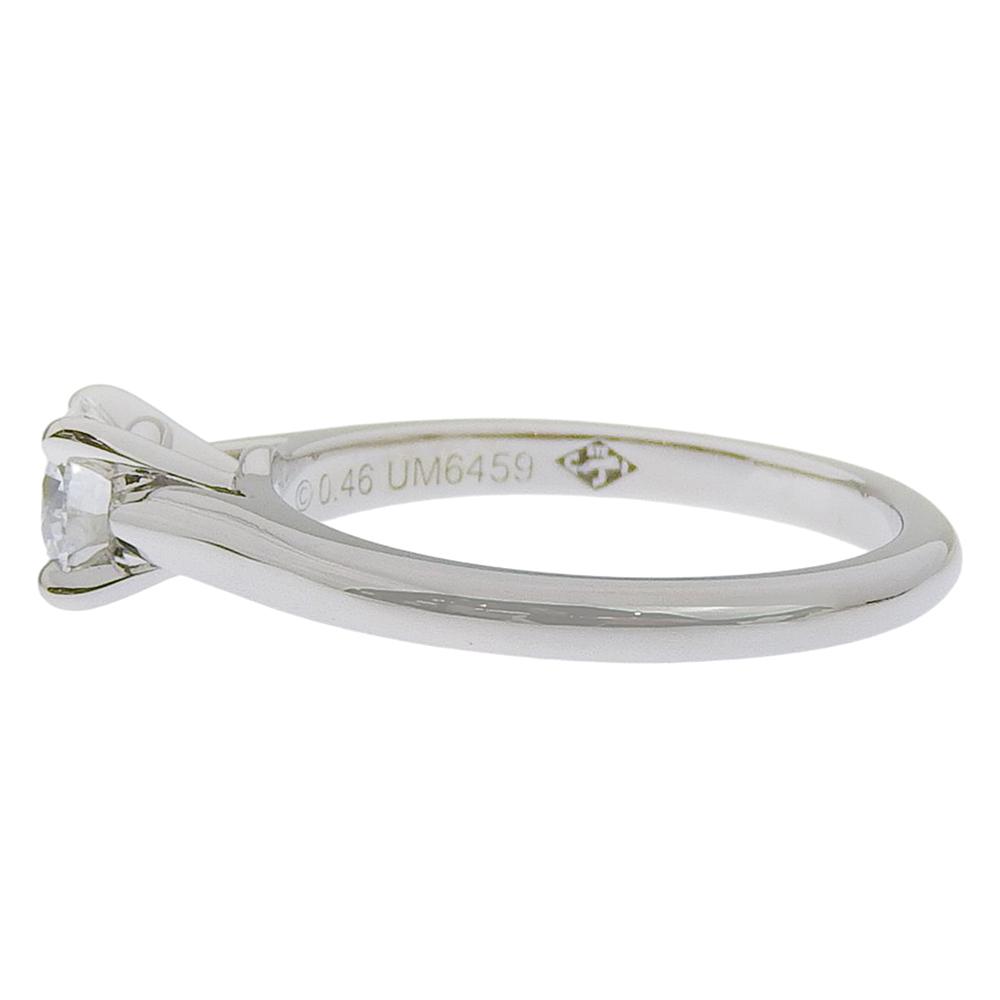 CARTIER Solitaire Ring 0.46/E/VS1/EX Pt950Platinum/diamond #4.3(US Size) 3.9g Women Used