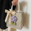 Linen Handbag Bag Women's High Sense Versatile Gift Bag Fashion Go Out Lunch Box Handbag