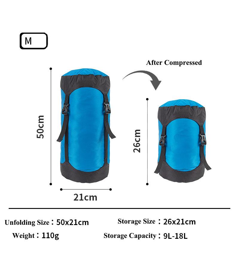Для использования на открытом воздухе Водоотталкивающий Спальный мешок Чехол-упаковка Сжимаемый мешок для вещей Хранение в походе Сжимаемый мешок-чехол для бэкпэкинга Путешествий Пешего туризма