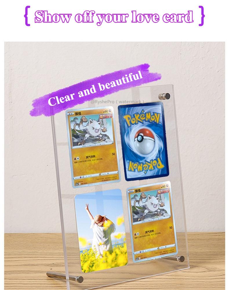 Transparent Acrylic Trading Cards Display Baseball Cards Display Frame Collectibles Sport & Stands Cards Display Wall with Screw