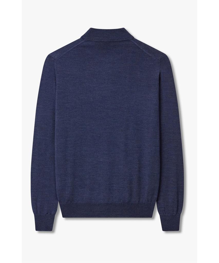 MAN ON THE BOON [Morgano] Mock Neck Wool Knit Pullover_Melange Blue 4715313910
