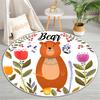 Детские милые напольные коврики, коврик для палатки, круглый ковер с изображением лесных животных, детский напольный ковер для спальни с медведем и кроликом