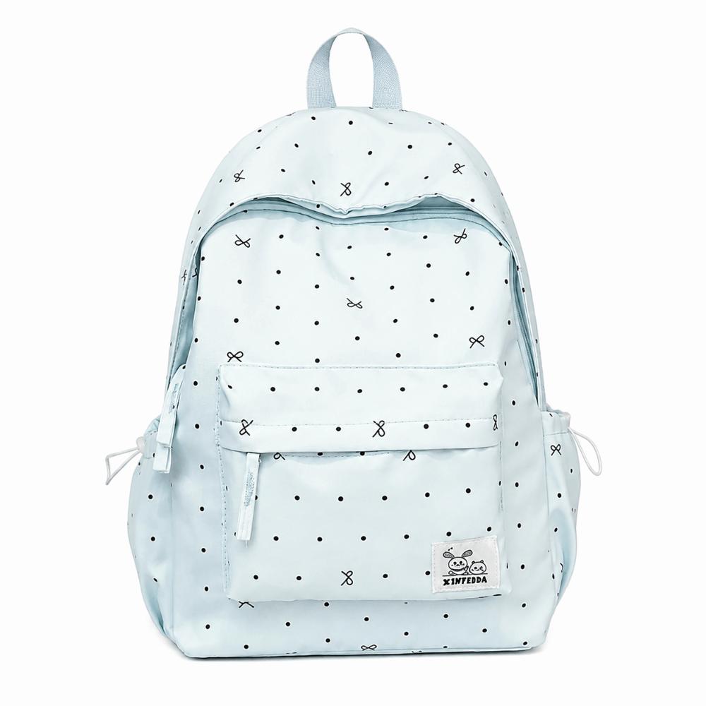 Casual Polka Dot Backpack Lightweight Large Capacity School Bag Cute Students Daypack Gift