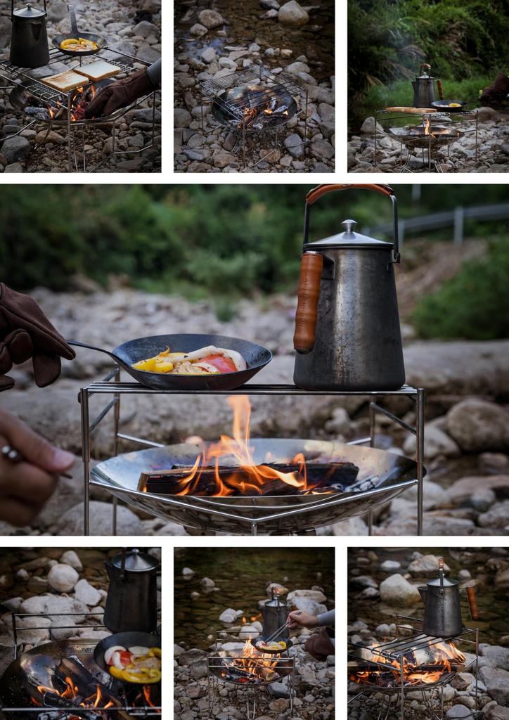 CAMPING MOON Fire Disc Stand, Campfire Pit, Camping Trivet, for Coleman 45cm Campfire Pit, FT-303-H