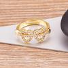 Nidin Temperament Romantic Heart Open Adjustable Rings for Women Girls Engagement Zircon Party Wedding Gift Jewelry Wholesale