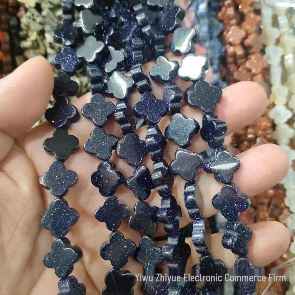 14mm Natural Crystal Agate Four-Leaf Clover Beads for DIY Jewelry