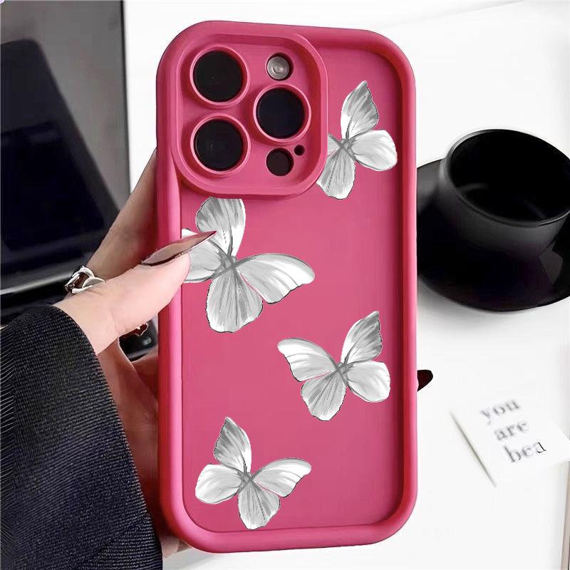 Матовый чехол для телефона Butterfly для iPhone 16 15 14 13 Pro Max 12 Pro 11 XS XR 8 7, противоударный мягкий силиконовый чехол TPU