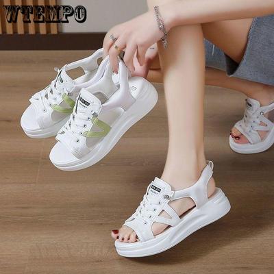 Спортивные сандалии для женщин, летние студенческие универсальные повседневные пляжные туфли с толстой подошвой для маффинов