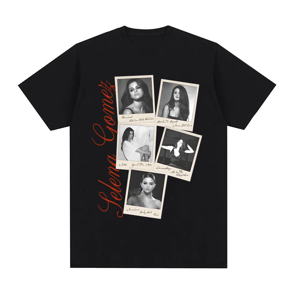 REVIVAL POLAROID T-SHIRT  Selena Gomez  Fashion Vintage New 100%cotton Tops Goth Grunge O-neck High Quality Female/Male Tshirt