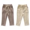 Весенние вязаные эластичные детские брюки, детские брюки с мягким бантом для маленьких девочек, одежда для детей 1-7 лет