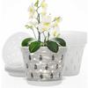 2Pcs Transparent Orchid Pots Flower Planters Side Holes Design Reusable Widely Used Plastic Orchid Pots with Trays