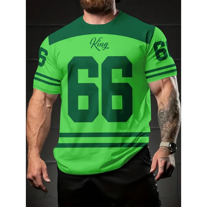 Летняя мужская модная и освежающая футболка с цифровой печатью в спортивном стиле 66