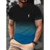 Футболка Summer Vibes Mens Gradient Print Crew Neck Short Sleeve T Shirt - Эластичная, удобная и дышащая - Можно стирать в стиральной машине, повседневная летняя одежда для взрослых мужчин
