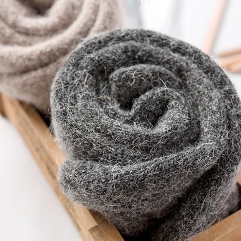 Женские повседневные толстые термоноски Pure Color Thickened Fleece Wool Sock
