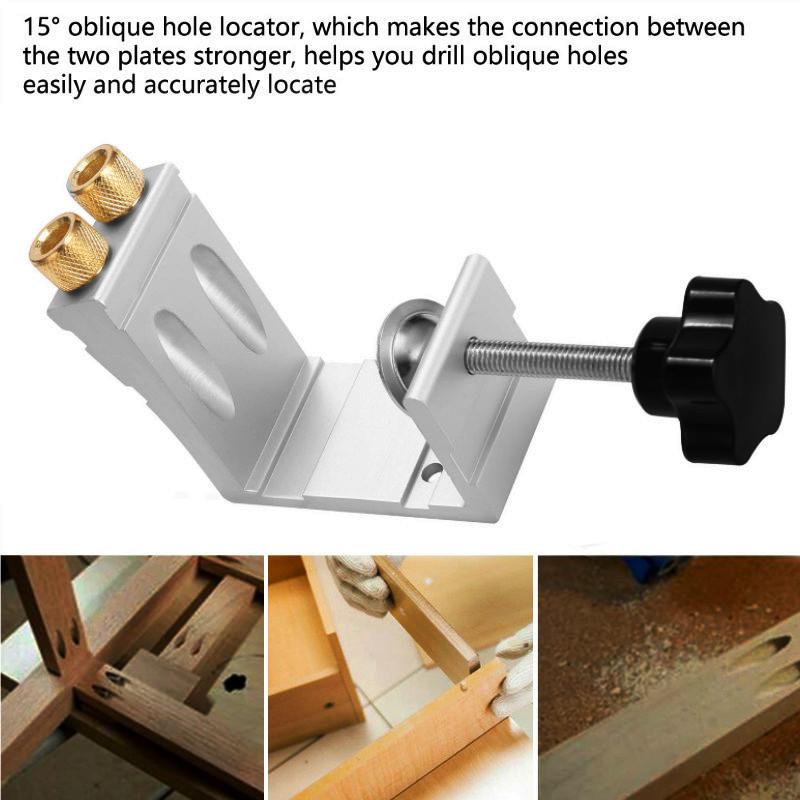 47 шт. Локатор косых отверстий Деревообрабатывающий позиционер Сверла Набор приспособлений для карманных отверстий Набор направляющих для сверления под углом 15 градусов Столярные инструменты