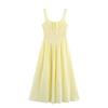 2025 Spring Women's Sweet Textured Fabric Tie-Front Suspender Dress