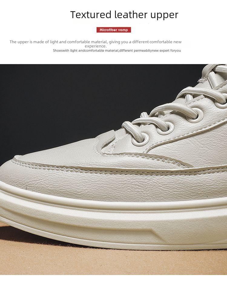 2023 Autumn British Men's Casual White Sneakers - Trendy All-Match Footwear for Spring and Autumn