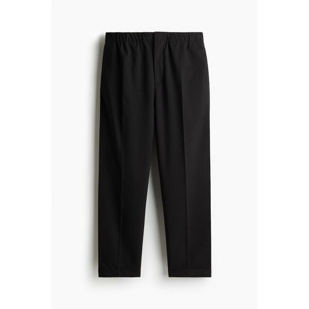 H M Relaxed Fit Tapered Pants Black