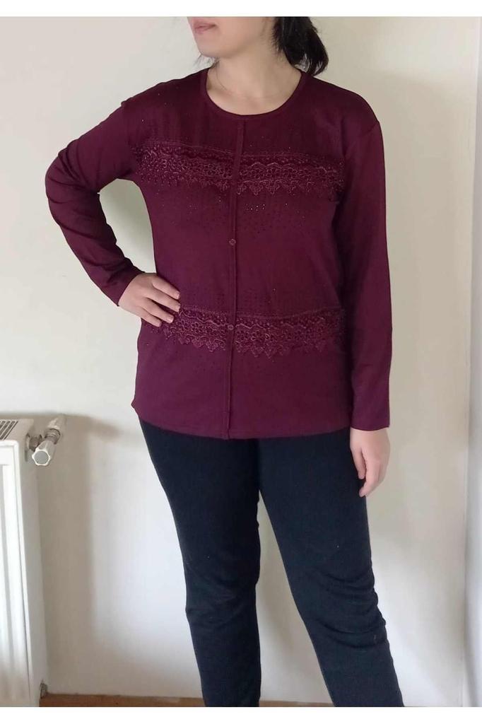 Женская блузка большого размера, гипюровая трендовая блузка для мамы