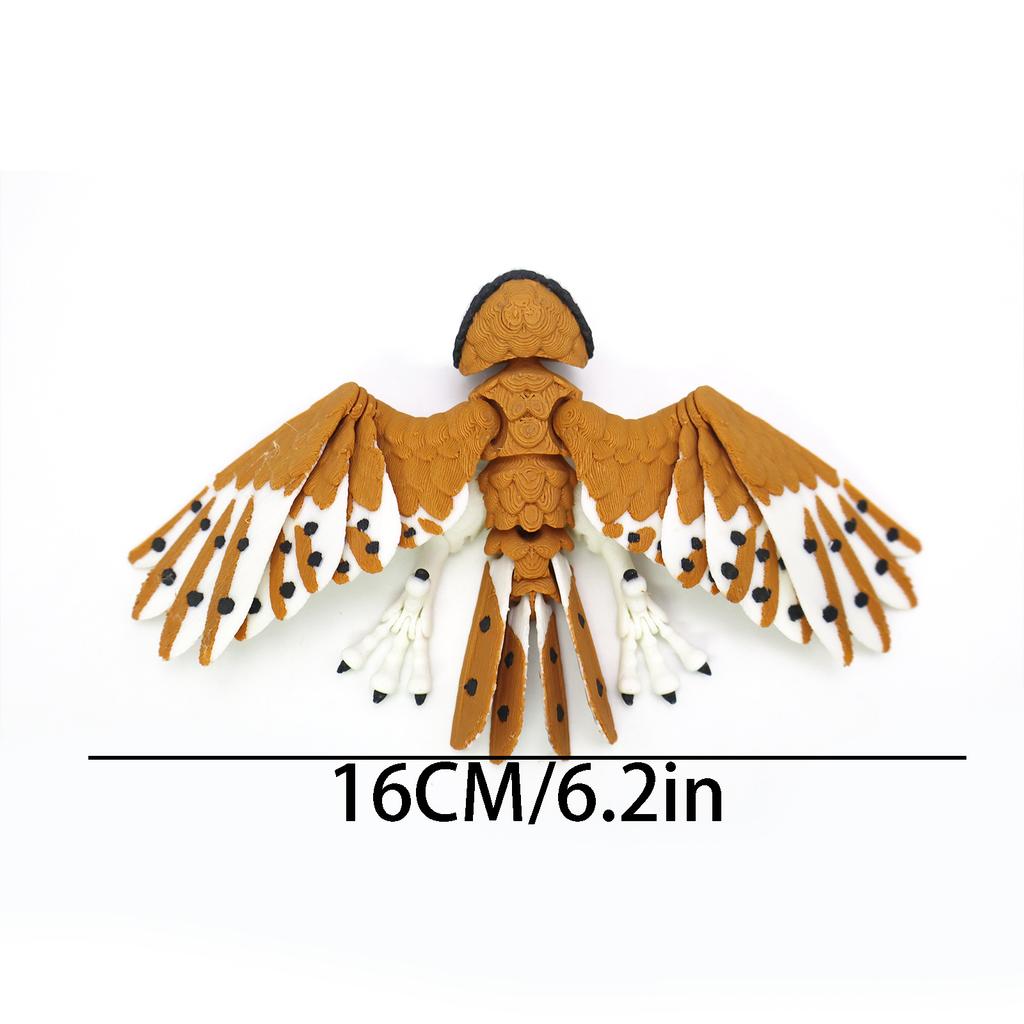 3D Printed Eagle Hawk Simulation Animal Model Figurine Movable Bird Ornament DIY Gift Home Decoration