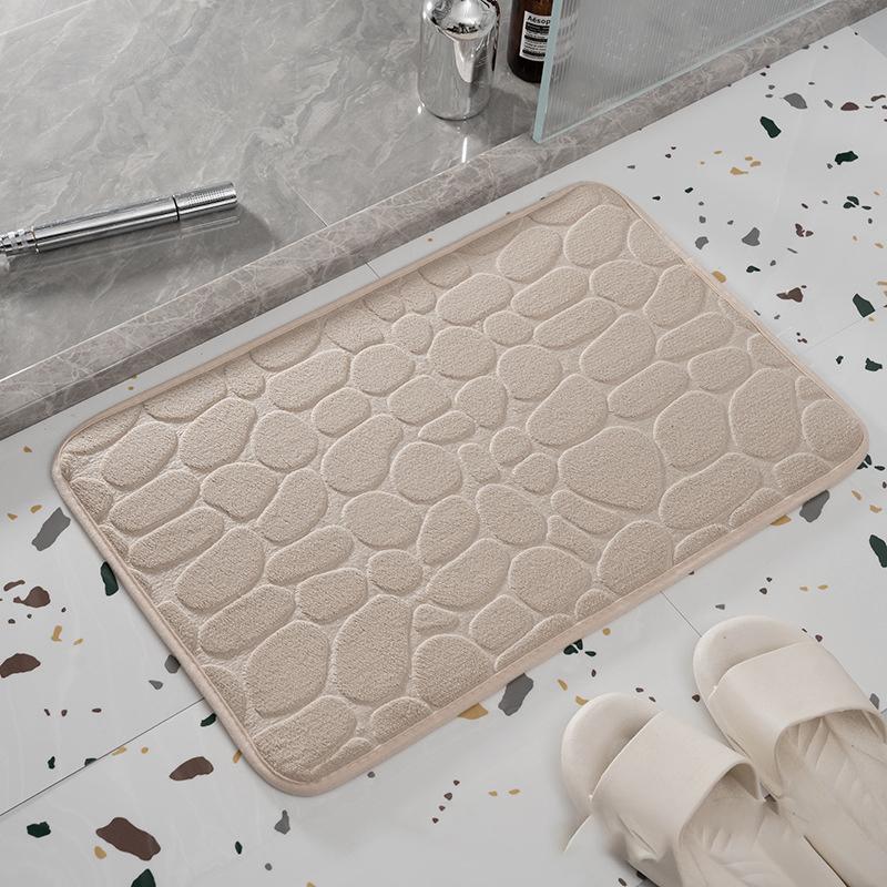 Бархатный ковер с тиснением из пены с эффектом памяти, нескользящий коврик для ванной комнаты, гостиной, напольный коврик из булыжника