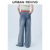 UR Women's Patchwork Plaid Cherry Denim Long Pants