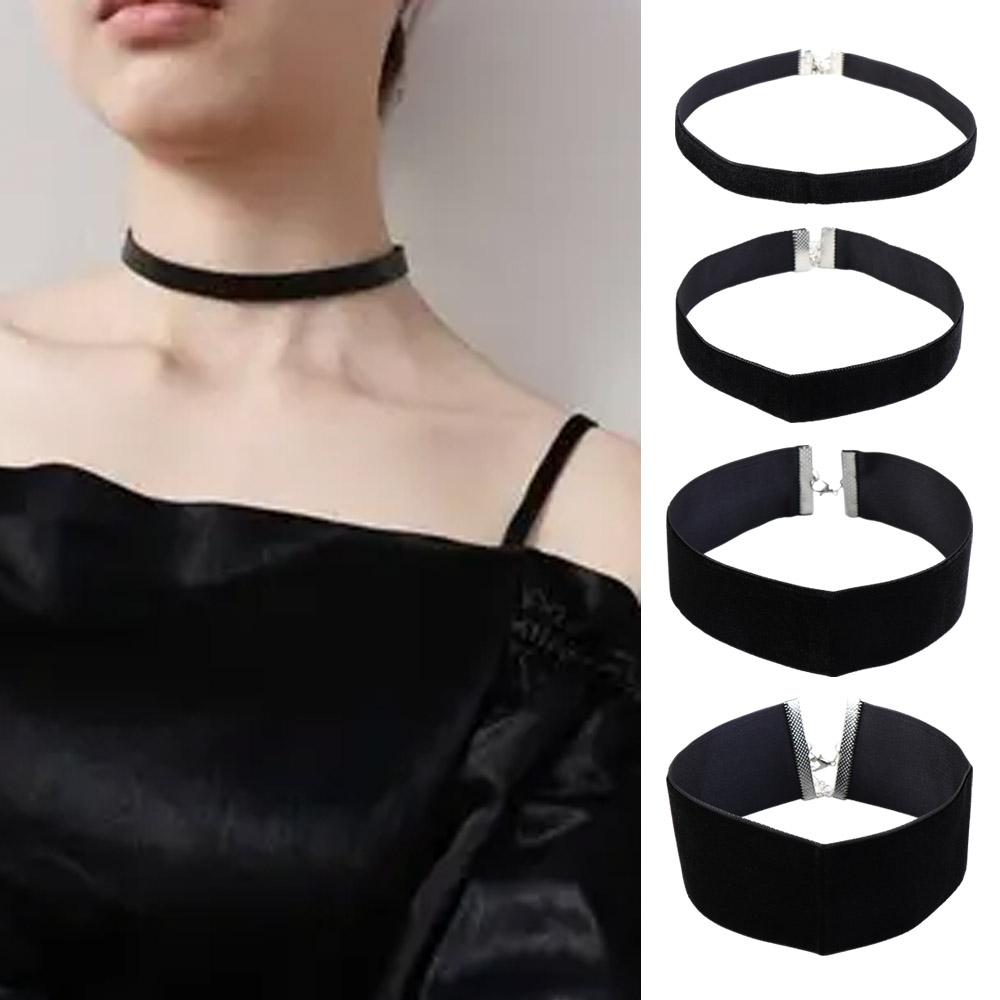 Zinc Zinc Alloy Chain Clavicle Chain Punk Necklace Velvet Collar Korean Style Jewelry Women Choker