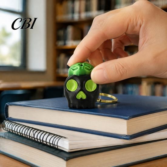 Halloween Fidget Toys for Stress Relief Clickers, Cute Mini Black Cat Pumpkin Skeleton Keychain, Calm Anxiety Toy Exams 3D Printed Clicker Sensory