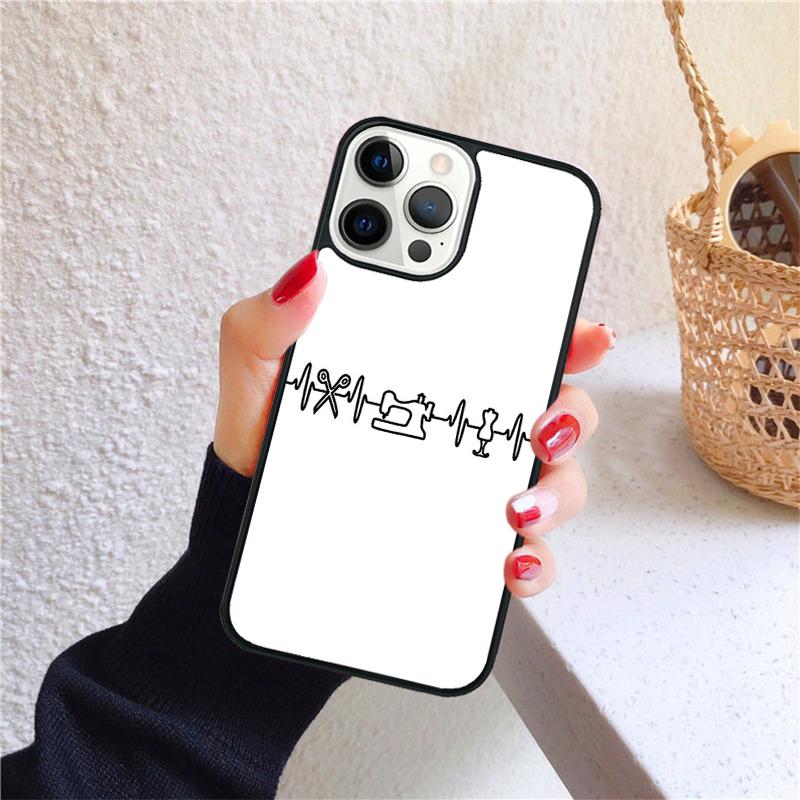 Чехол для телефона с узором швейной машинки для iPhone 17 Air 16 15 14 12 13 PLUS 11 PRO MAX Задняя крышка Fundas Shell coque