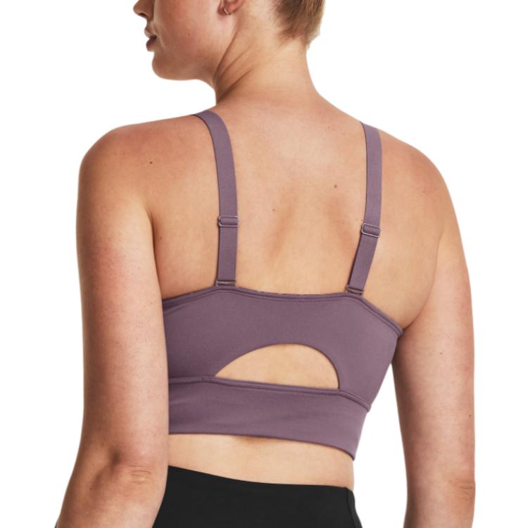 Under Armour Smart Form Logo Print Medium Support Sports Bra Women Underwear Purple 1381666-500