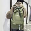 School Bag Junior High School Female High School Student Backpack Travel Solid Color Large Capacity Backpack