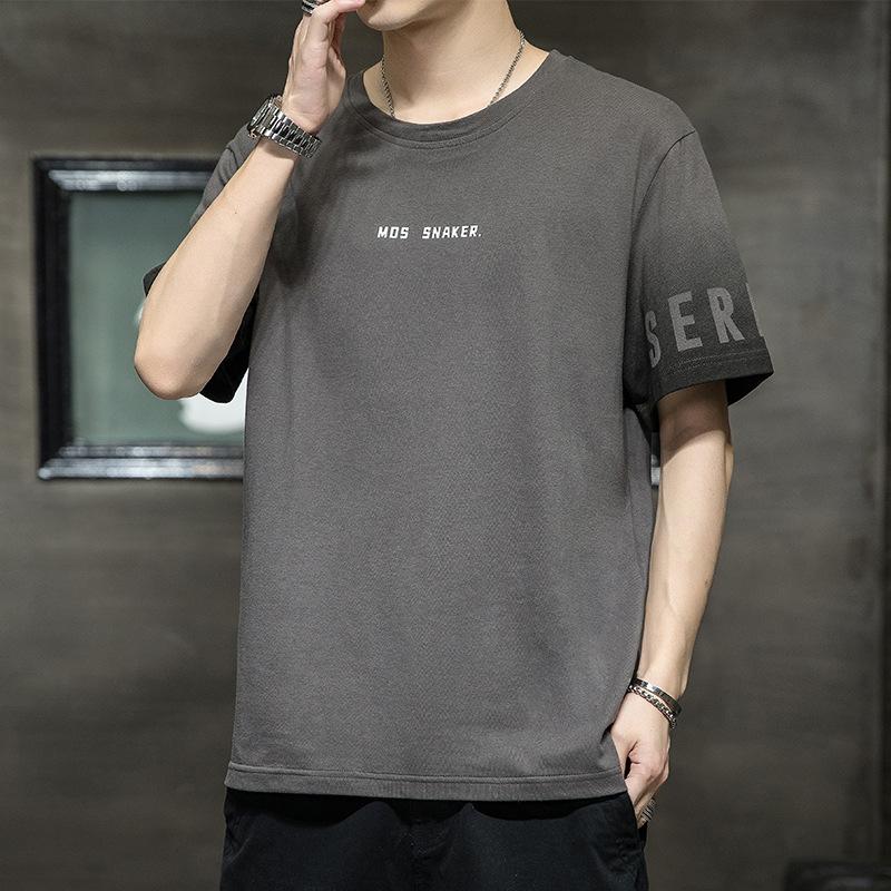 Summer Men's Cotton Short-sleeved T-shirt New Ice Silk Sports Loose Half-sleeved Top