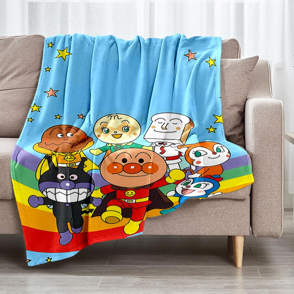 Anpanman Theme Printed Blanket - Perfect for Couch, Bed, Travel & Outdoor Use | Machine Washable, Cozy & Durable.