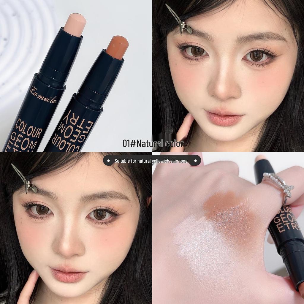 Contour & Highlight Dual Stick: 3D Sculpting, Nose & Face Defining, Long-lasting, Brightens Under-eye Bags, Perfect for Students & Parties