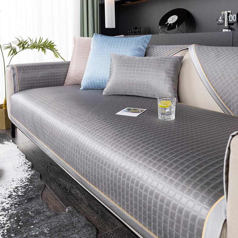 Summer Ice Silk Sofa Cushion, Summer Non-Slip Simple Mat Seat Cushion Rattan Mat  New Breathable And Washable