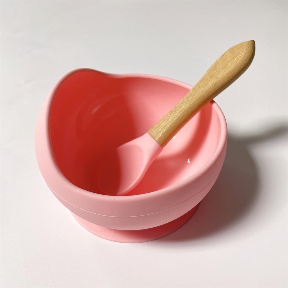Supply Suctive Bamboo Spoon Toddler Bowl Children Dishes Silicone Dinnerware Food Grade Silicone