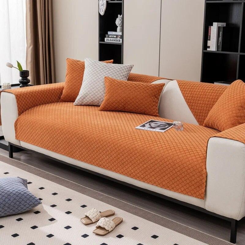 Универсальный чехол для дивана Four Seasons, однотонный плед для гостиной, подушка для спинки дивана, нескользящая пылезащитная защита для мебели