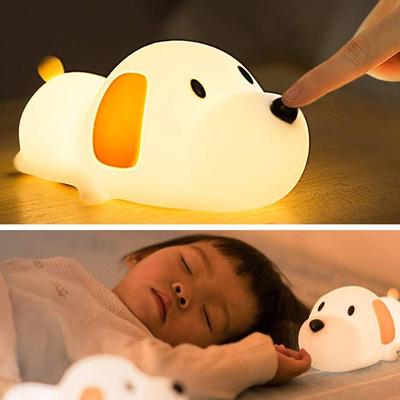 Силиконовый светодиодный ночник Papa Puppy, лампа для животных, сенсорный ночник для собак, детская прикроватная лампа, декор для спальни, подарки на день рождения