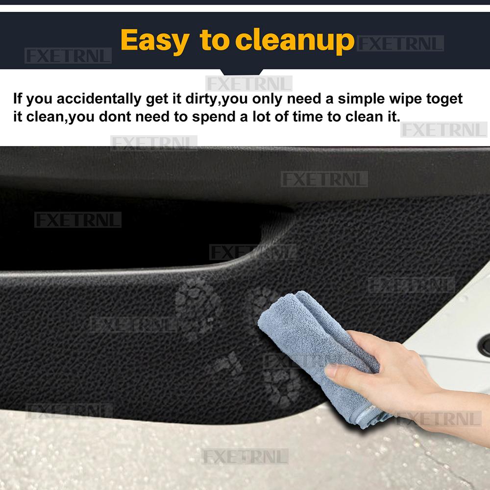 4PCS Car Door Anti-Kick Protection Pad for Mazda 3 2014 2015 2016 2017 2018 Suede Leather Carbon Fiber Style Interior Sticker