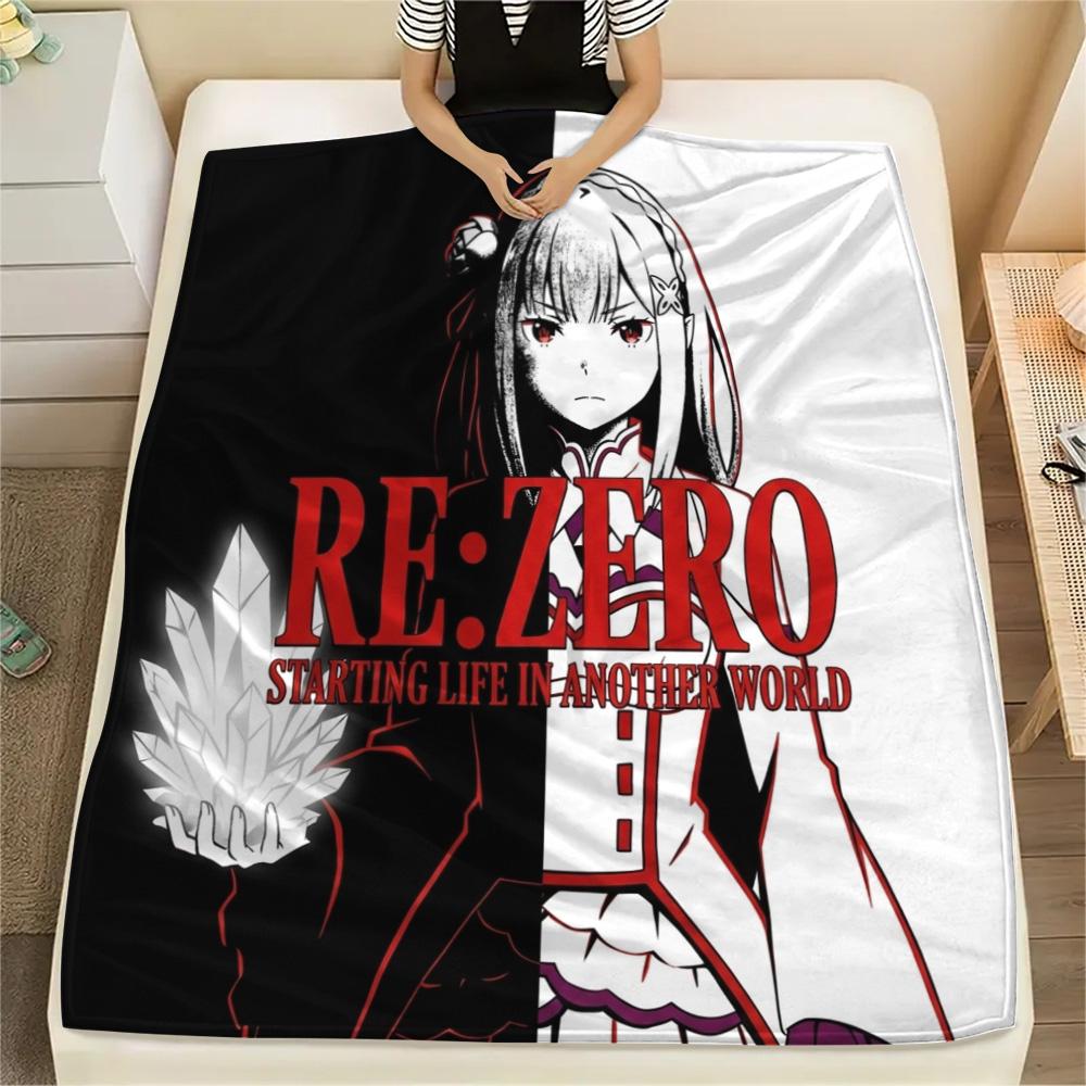1PC Re Zero Patterned Flannel Blanket Suitable For All Seasons For Home Decor Warmth And Comfort Gifts Holiday Present