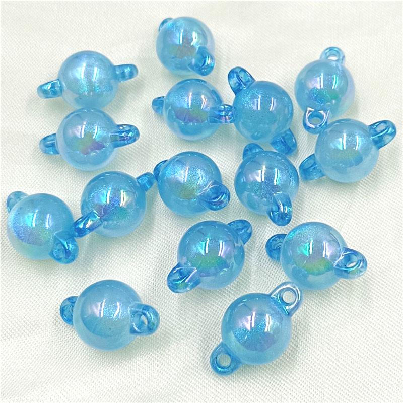 Браслет УФ-тонкое мигание, двойное ожерелье с ушным отверстием, аксессуары, 10 шт., креативные подвески ручной работы, разъем, круглые бусины, изготовление ювелирных изделий, материал «сделай сам»