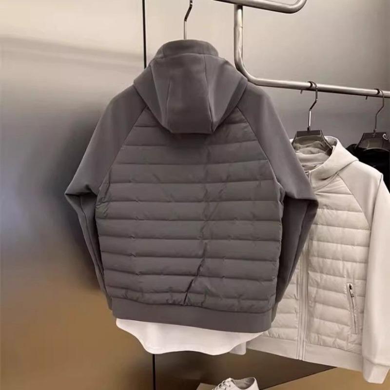 Retro Autumn Winter Hooded Jacket Men Cotton Padded Spliced Coat Lightweight Warm Outwear Casual Solid Fashion Thicken Coat New