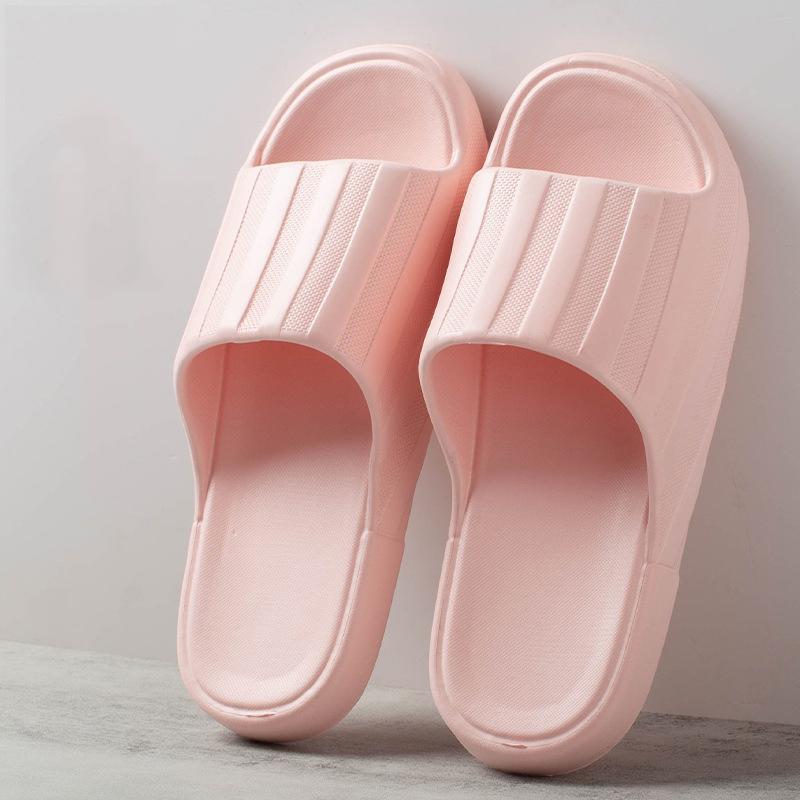 Летние полосатые модные тапочки для пар, женские и мужские домашние тапочки, легкие тапочки из ЭВА с толстой мягкой подошвой для использования в помещении и на открытом воздухе, противоскользящие тапочки для ванной комнаты