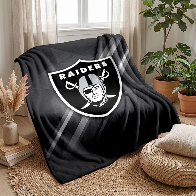 Фланелевое флисовое одеяло Las Vegas Raiders Уютное теплое плед для дивана кровати путешествий Всесезонное использование