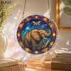 2D Flat, 1set/83pcs 18.8cm Acrylic Jigsaw Stained Glass Elephant Suncatcher Puzzle - Two-Dimensional Window Hanging Decoration for Home, Garden - Acry